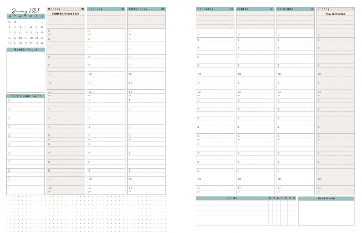 2023 Customizable Yearly Planner PRINTABLE ⋆ Trina Waller Marketing