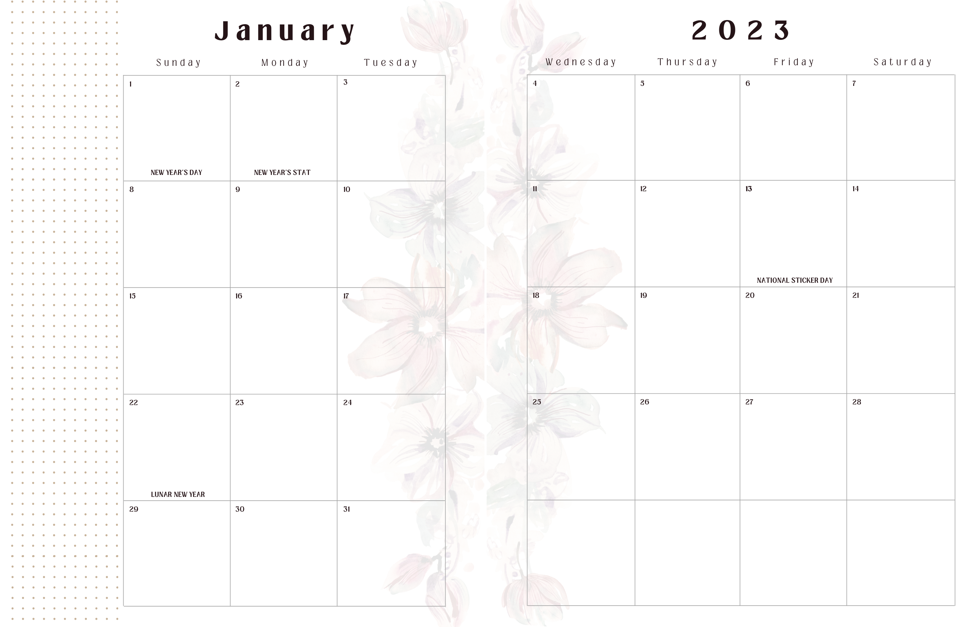 2023 Customizable Yearly Planner- PRINTABLE - Image 4